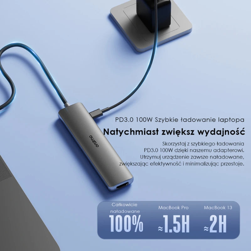 PowerTrans Hub USB-C 7w1 z funkcją stacji dokującej