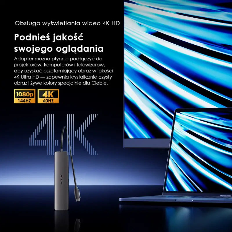 PowerTrans Hub USB-C 7w1 z funkcją stacji dokującej