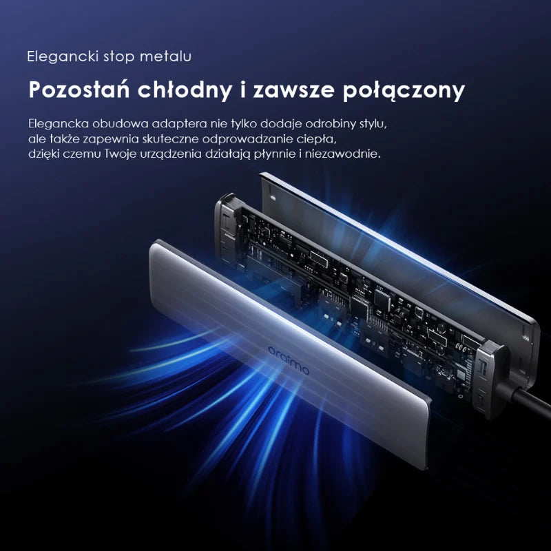 PowerTrans Hub USB-C 7w1 z funkcją stacji dokującej