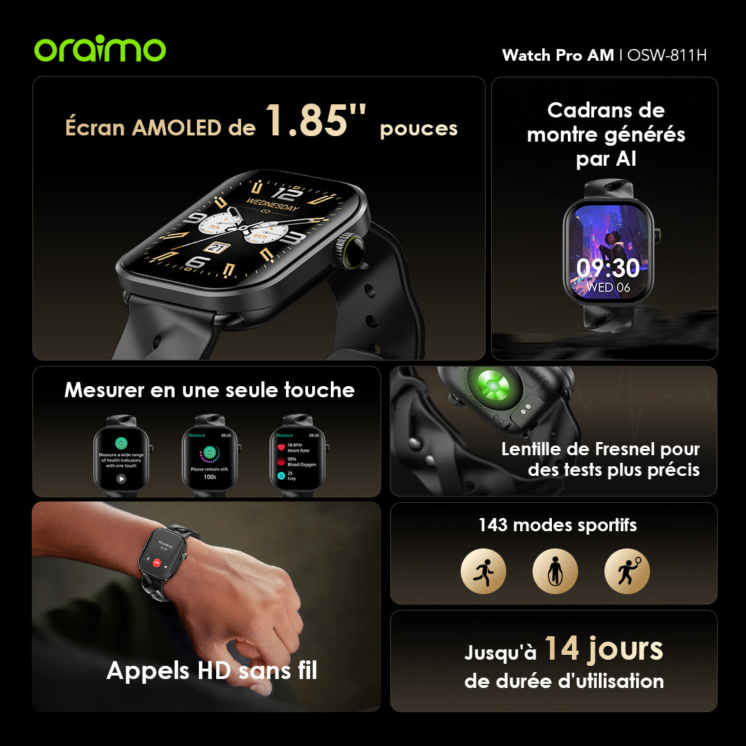 Watch Pro AM – 1.85" AMOLED, Bluetooth Calls, 14-Dni Battery
