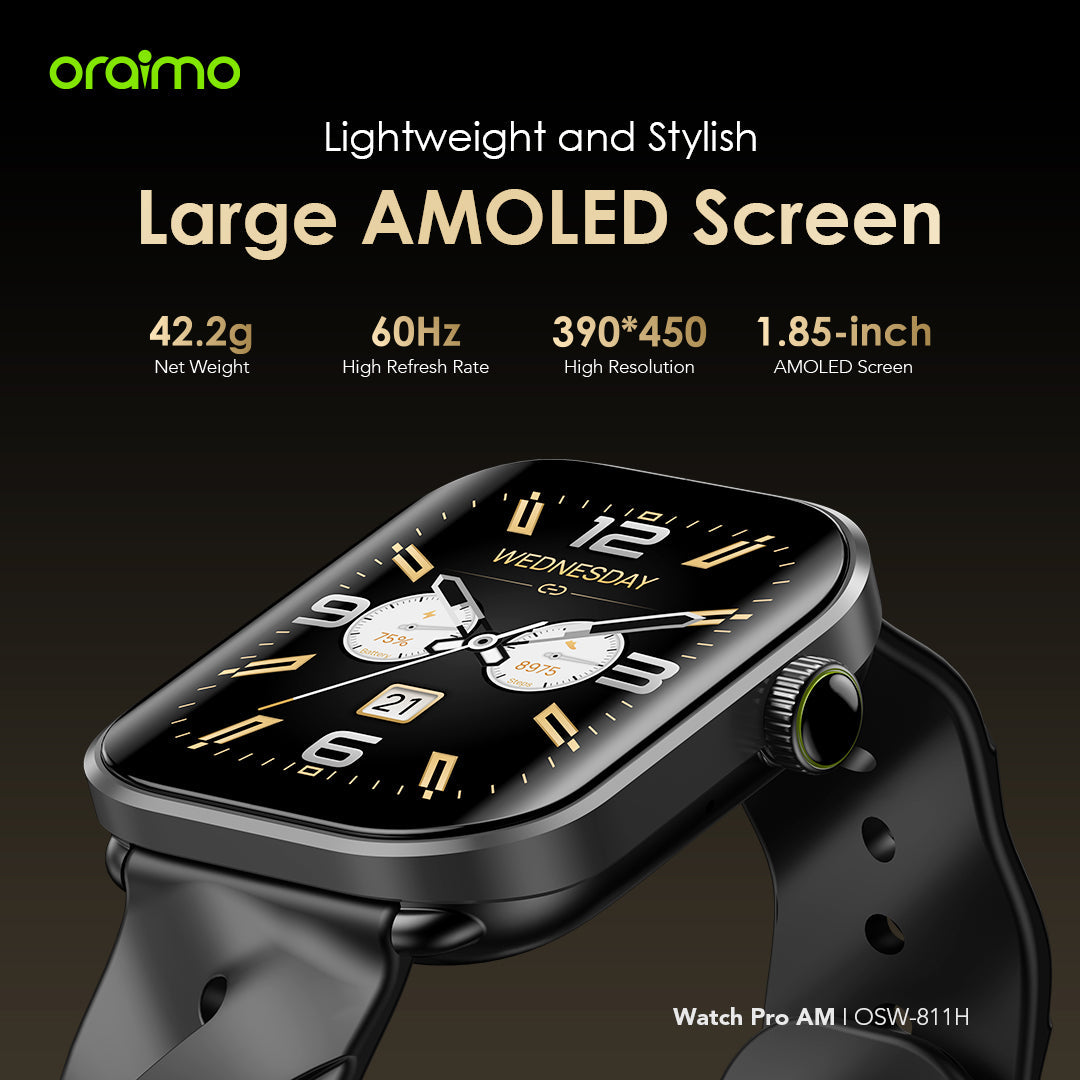 Watch Pro AM – 1.85" AMOLED, Bluetooth Calls, 14-Dni Battery