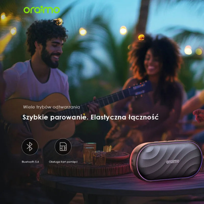 SpaceBox – Głośnik bezprzewodowy Bluetooth z Bass Boost, LED Light & 30h Battery