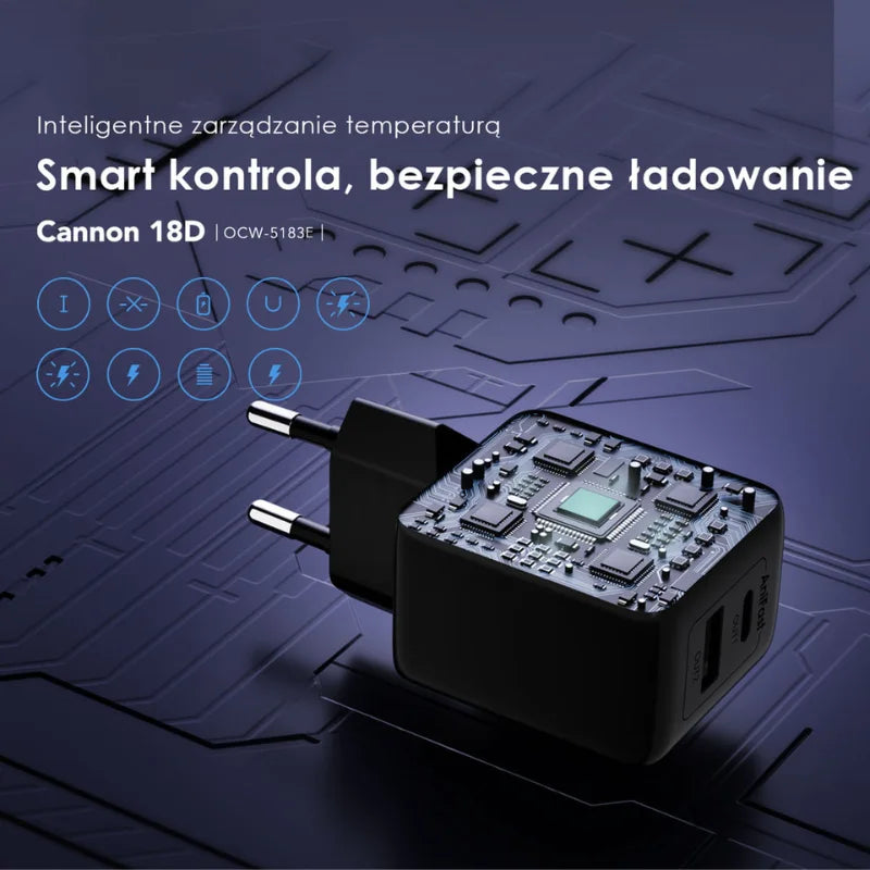 Cannon 18D USB-A + USB-C 18W