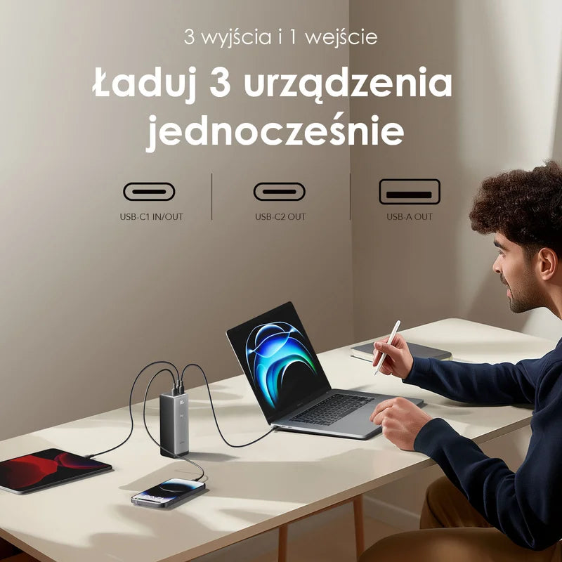 PowerJet 130 – 130W 27600mAh, Laptop, Telefon - Fast Charging