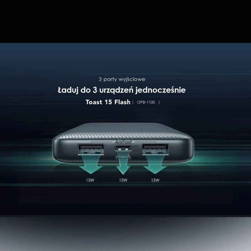 Toast 15 Flash – 10000mAh, Laptop, Telefon - Szybkie Ładowanie
