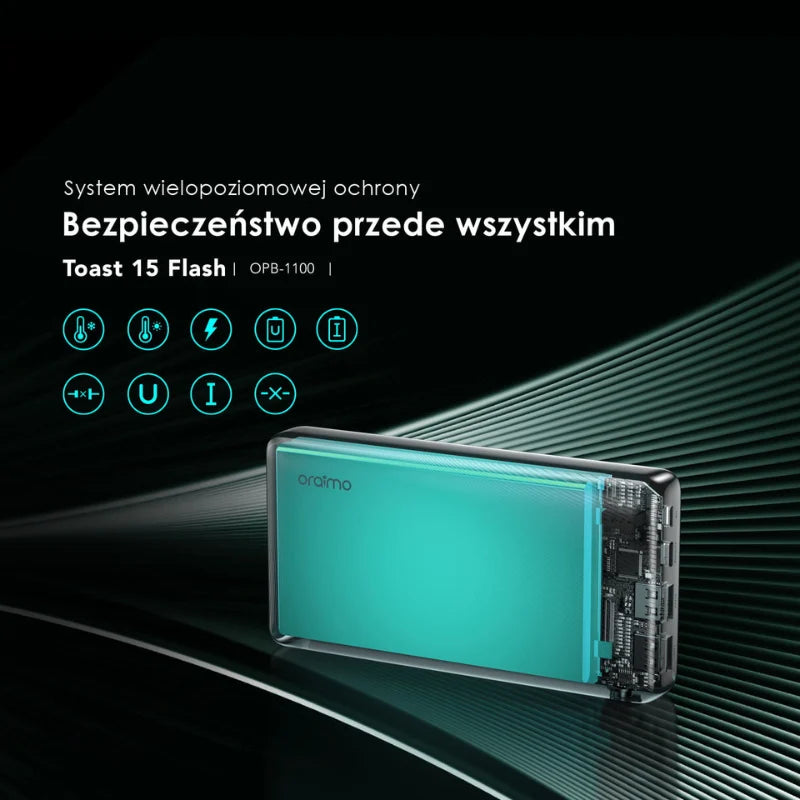 Toast 15 Flash – 10000mAh, Laptop, Telefon - Szybkie Ładowanie