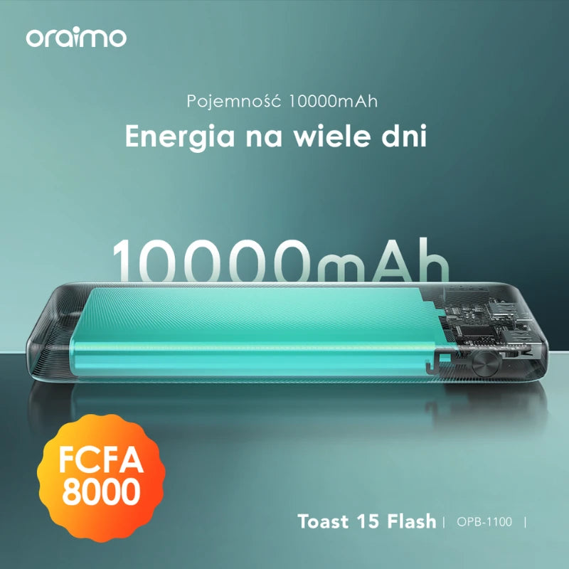 Toast 15 Flash – 10000mAh, Laptop, Telefon - Szybkie Ładowanie