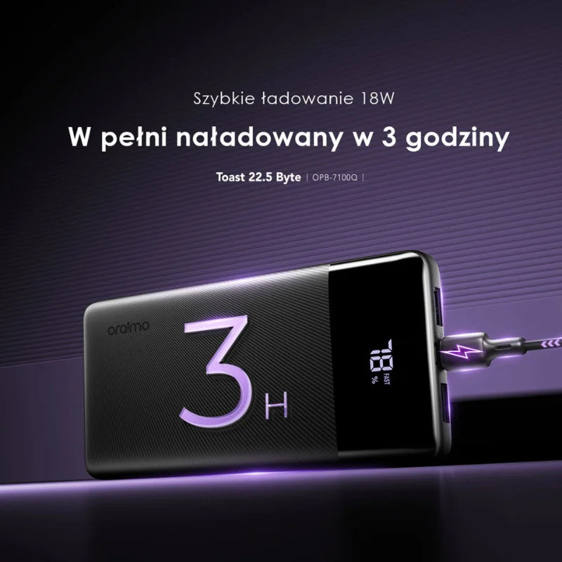 Toast 22.5 Byte Powerbank – 10.000mAh 22.5W Fast Charging & LED Display