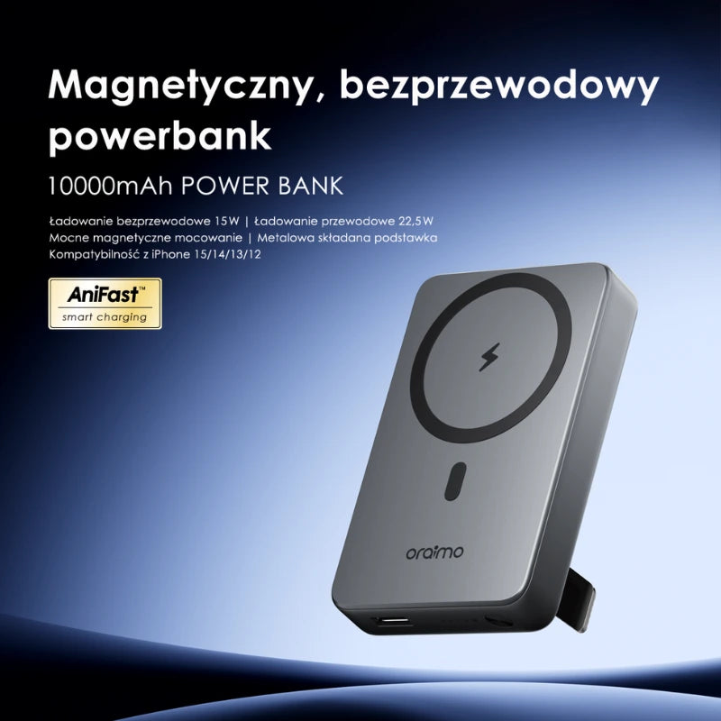 MagPower 15 – Magnetyczny Magsafe 10000mAh Powerbank 15W kabel & 22.5W Wired Charging