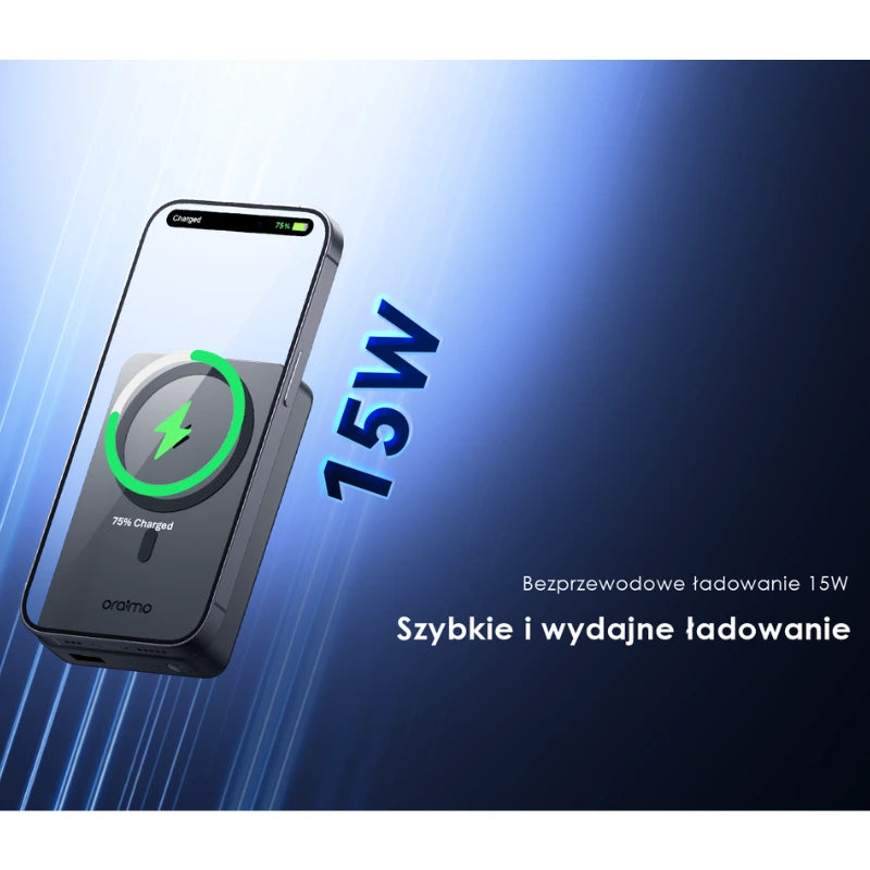 MagPower 15 – Magnetyczny Magsafe 10000mAh Powerbank 15W kabel & 22.5W Wired Charging